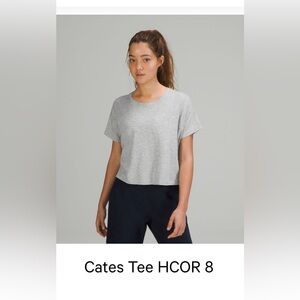 Lululemon Cates Grey cropped t shirt. Size 8